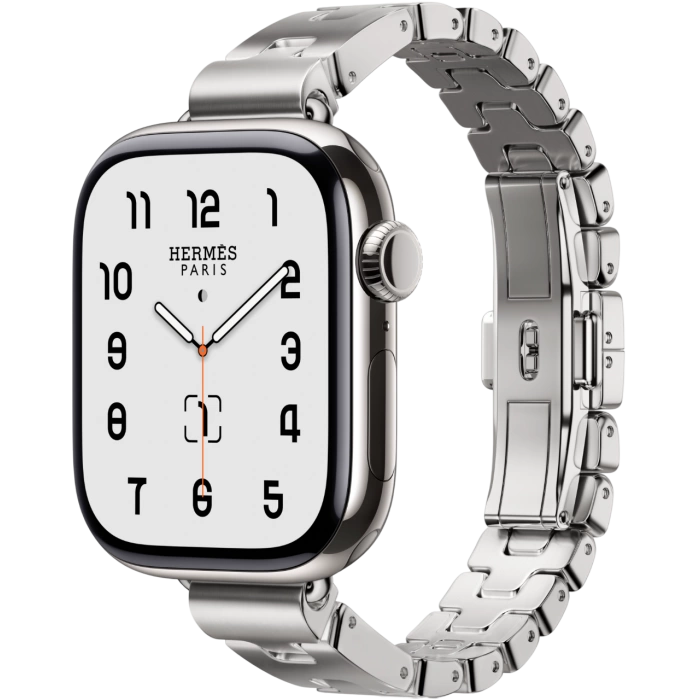 Купить Apple Watch Hermès Series 11 42mm Titanium Case with Single Tour Simple Tour 42 mm Grand H Fin Satine (L, 160-175mm) в магазине stiltv.ru по низкой цене