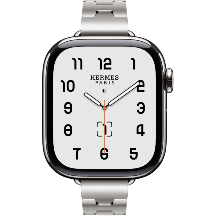 Купить Apple Watch Hermès Series 11 42mm Titanium Case with Single Tour Simple Tour 42 mm Grand H Fin Satine (L, 160-175mm) в магазине stiltv.ru по низкой цене, фото номер 1