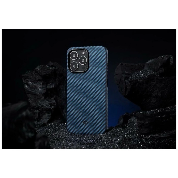 Купить Чехол Pitaka MagEZ Case 2 для iPhone 13 Pro Max 6.7", черно-синий, кевлар (арамид) в магазине stiltv.ru по низкой цене, фото номер 1