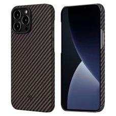 Чехол Pitaka MagEZ Case 2 для iPhone 13 Pro Max 6.7", черно-коричневый, кевлар (арамид)