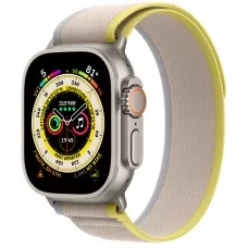 Умные часы Apple Watch Ultra GPS + Cellular 49мм Titanium Case with Yellow/Beige Trail Loop MNHD3 (M/L, 145–220 мм), Желтый/бежевый