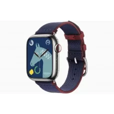 Умные часы Apple Watch Hermès Series 9 GPS + Cellular 41mm Stainless Steel Case with Navy/Rouge H Twill Jump Single Tour