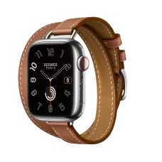 Умные часы Apple Watch Hermès Series 9 GPS + Cellular 41mm Stainless Steel Case with Gold Double Tour Attelage