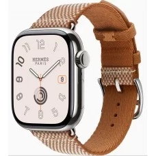 Apple Watch Hermès Series 10 GPS + Cellular 42mm Correa Simple Tour Toile H Gold/Écru