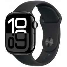 Apple Watch Series 10 42mm Jet Black Aluminum Case with Black Sport Band