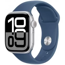 Apple Watch Series 10 42mm Silver Aluminum Case with Denim Sport Band