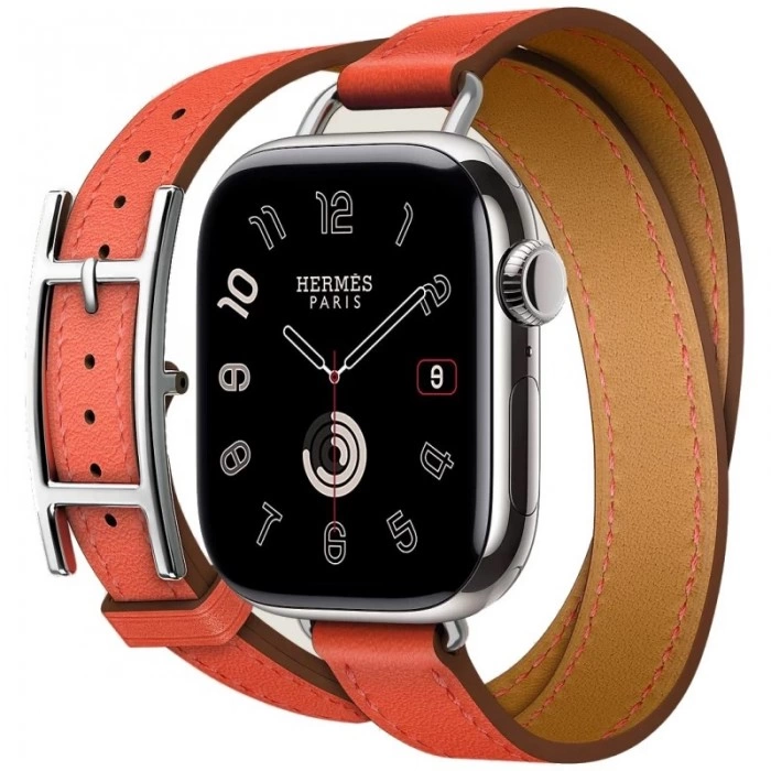 Купить Apple Watch Hermès Series 10 42mm Stainless Steel Case with Hapi Double Tour Orange Field в магазине stiltv.ru по низкой цене