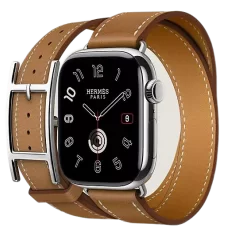 Apple Watch Hermès Series 10 42mm Stainless Steel Case with Hapi Gold Double Tour