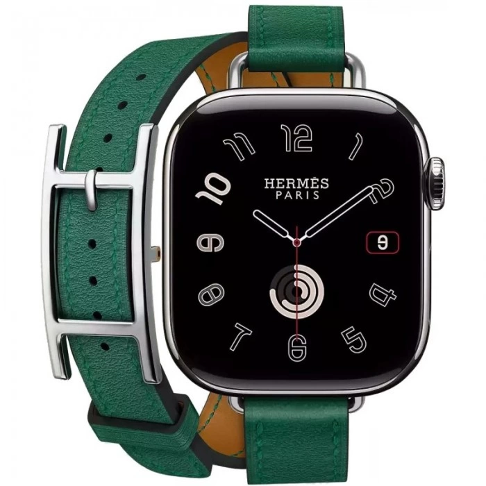 Купить Apple Watch Hermès Series 10 42mm Stainless Steel Case with Double Tour Hapi Attelage, Vert Moyen в магазине stiltv.ru по низкой цене, фото номер 1
