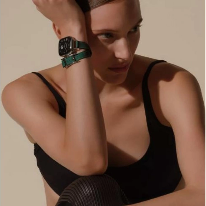 Купить Apple Watch Hermès Series 10 42mm Stainless Steel Case with Double Tour Hapi Attelage, Vert Moyen в магазине stiltv.ru по низкой цене, фото номер 2