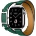 Купить Apple Watch Hermès Series 10 42mm Stainless Steel Case with Double Tour Hapi Attelage, Vert Moyen в магазине stiltv.ru по низкой цене